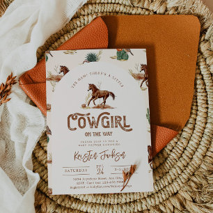 Invitation Baby shower Cheval Cowgirl