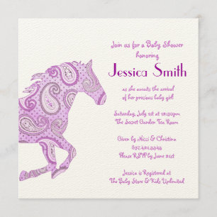 Invitation Baby shower Cheval de Paisley