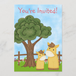Invitation Baby shower Cheval Personnalisé ~ Fille