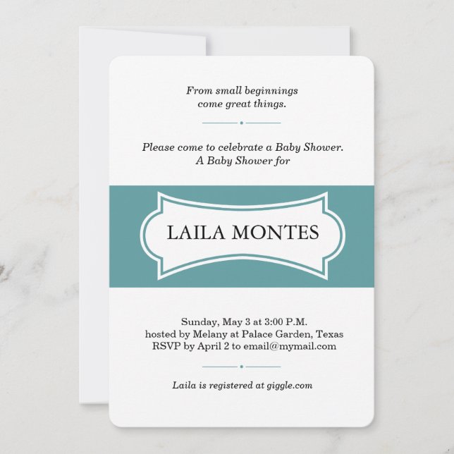 Invitation baby shower chevron (Devant)