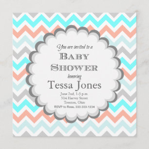 Invitation Baby shower Chevron