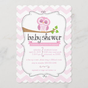 Invitation Baby shower Chevron Rose