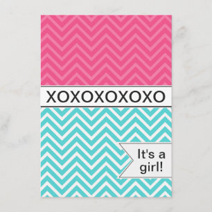 Invitation Baby shower Chevron XOXO tendance ~ Fil