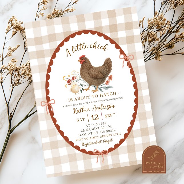 Invitation Baby-Shower Chic avec Illustrations Dessinées à la (Créateur téléchargé)