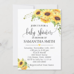 Invitation Baby shower chic boho fleuri et romantique