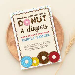 Invitation Baby shower Chic Donut & Diapers Couples