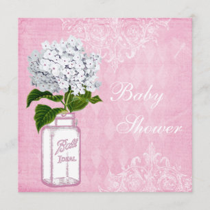 Invitation Baby shower chic minable rose de pot et