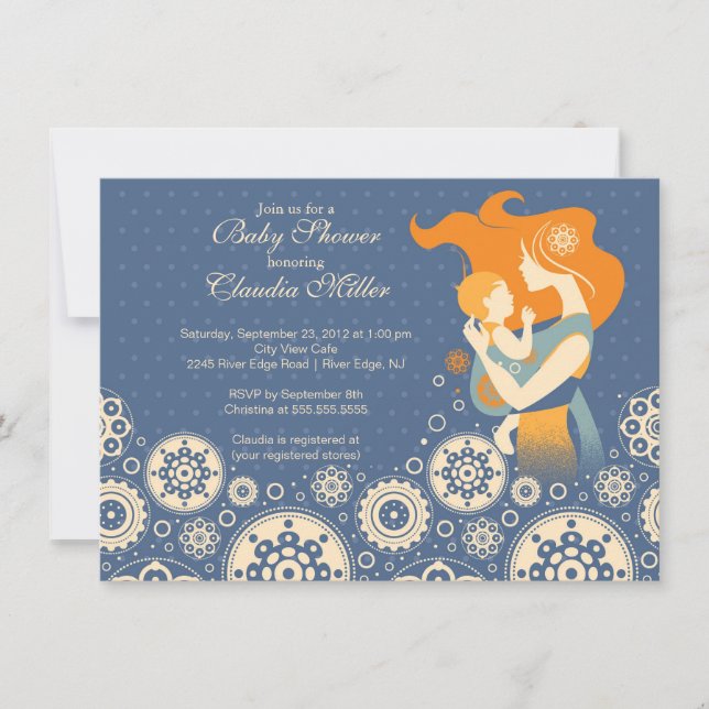 Invitation Baby shower Chic Modern de maman enceinte (Devant)