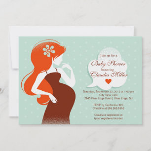 Invitation Baby shower Chic Modern de maman enceinte