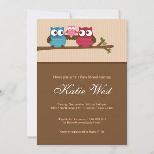 Invitation Baby shower Chic Owls