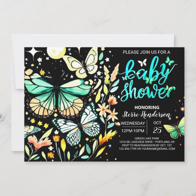 Invitation Baby shower Chic Sage Fbattage (Devant)