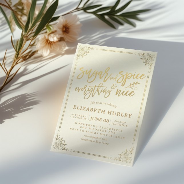 Invitation Baby shower Chic Sucre & Épices & Tout Nice (Créateur téléchargé)