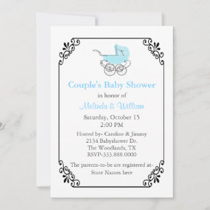 Invitation Baby shower Chic Vintage Style Couple