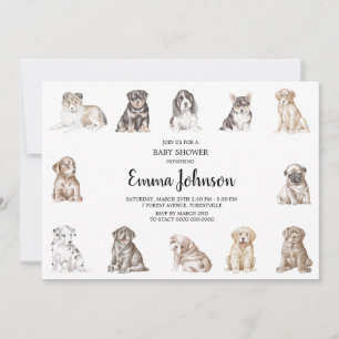 Invitation Baby shower Chien Chien Puppy