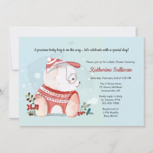 Invitation Baby-Shower Chien en Bas âge avec des Lunettes