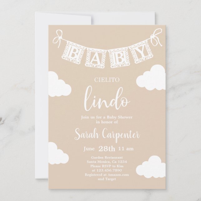 Invitation Baby shower Cielito Lindo (Devant)