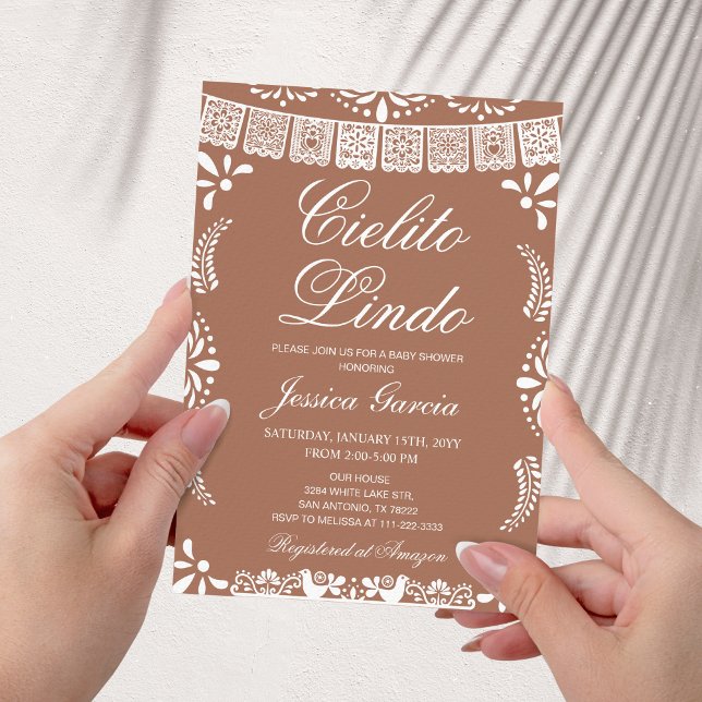 Invitation Baby shower Cielito Lindo Terracotta (Créateur téléchargé)