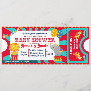 Invitation baby shower cirque