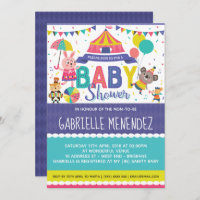 Invitation Baby shower Cirque neutre pour les femm