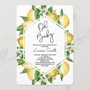 Invitation Baby shower citron