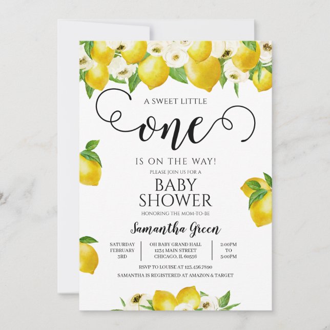 Invitation Baby shower citron (Devant)