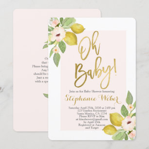 Invitation Baby shower citron