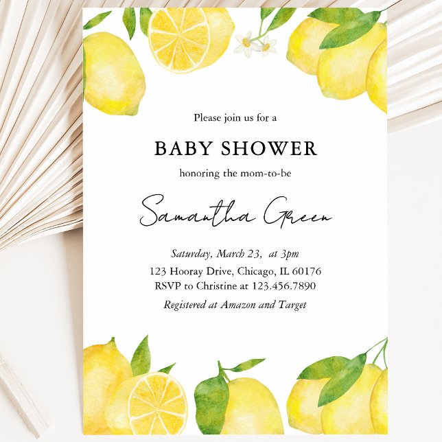 Invitation Baby-Shower Citron (Créateur téléchargé)