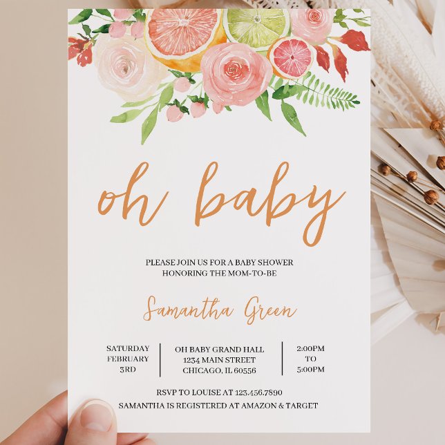 Invitation Baby Shower Citron (Créateur téléchargé)