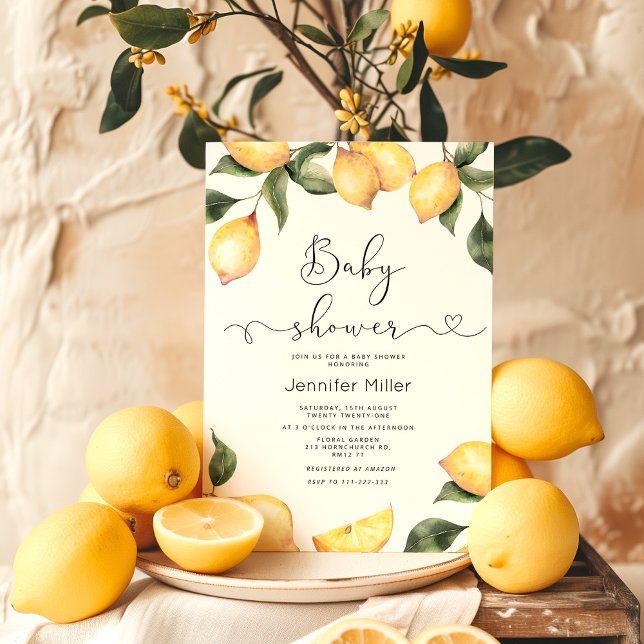 Invitation Baby shower citron (Créateur téléchargé)