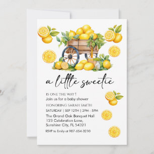 Invitation baby shower citron à l'aquarelle mignon