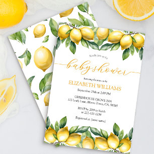 Invitation Baby shower citron aquarelle