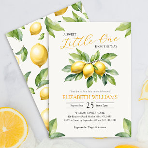 Invitation Baby shower citron aquarelle