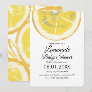 Invitation Baby Shower Citron Jaune Citron Abstraite Limonade