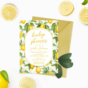 Invitation Baby Shower Citron Jaune d'Été