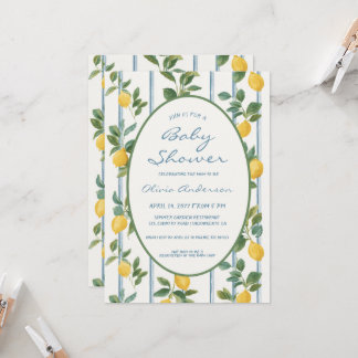 Invitation Baby Shower citrons vintage