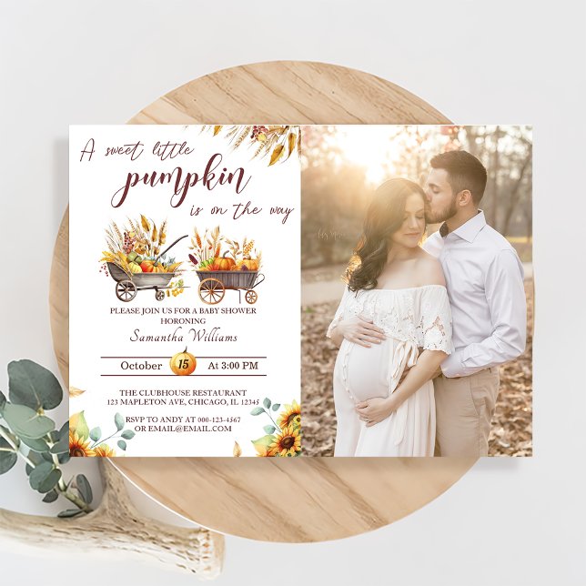 Invitation Baby shower citrouille A Sweet Little Citrouille I (Créateur téléchargé)