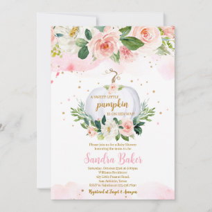 Invitation Baby shower Citrouille blanc