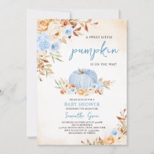 Invitation Baby shower Citrouille Blue Little