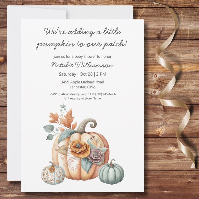 Invitation Baby shower Citrouille Boho Pastel (Créateur téléchargé)