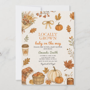 Invitation Baby Shower Citrouille Cultivée Localement