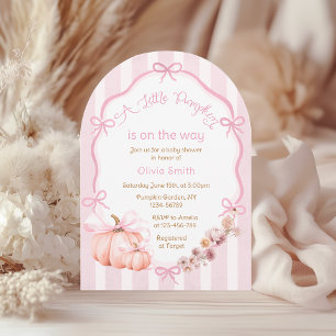 Invitation Baby shower Citrouille d'aquarelle Automne Floral