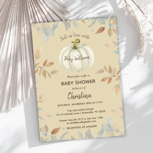 Invitation Baby shower Citrouille d'aquarelle de fin