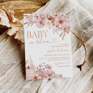 Invitation Baby shower Citrouille de Boho Fall