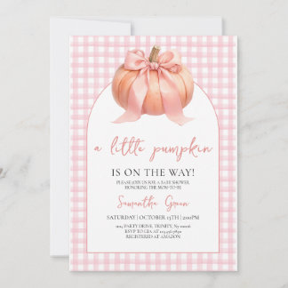 Invitation Baby shower Citrouille de Bow rose