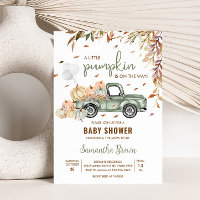 Baby shower Citrouille de camion vert