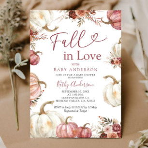 Invitation Baby shower Citrouille de Fall in Love