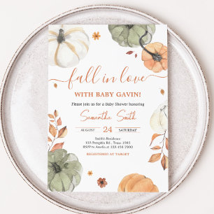 Invitation Baby shower Citrouille de Fall in Love