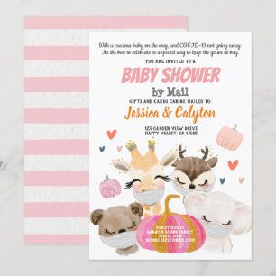 Invitation Baby shower Citrouille De Fille Par Mail Woodland 