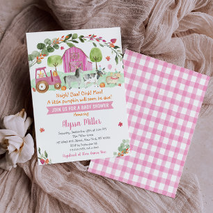 Invitation Baby shower Citrouille de la ferme de Pink Fall