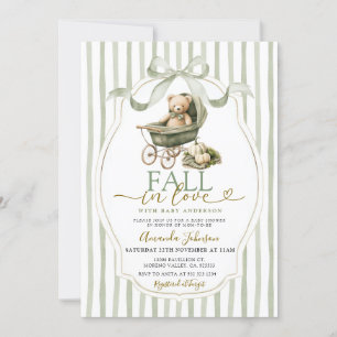 Invitation Baby shower Citrouille de la poussette de l'ours v